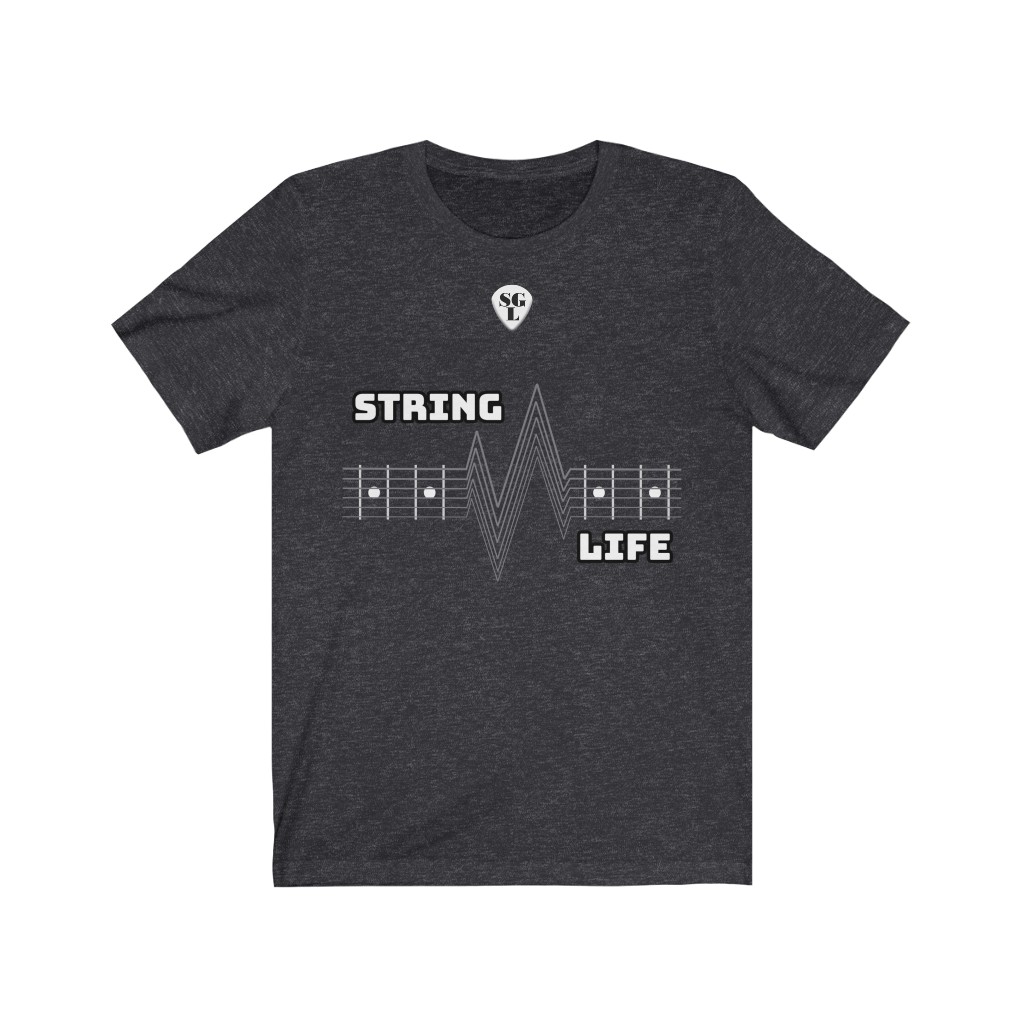 Salford Guitar Lessons - String Life T-shirt Tee unisex - charcoal grey